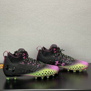 Mens UA Spotlight Clone 3.0 MC World Tour Football Cleats 11.5 Black/Pink/Yellow